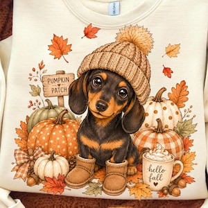 dachshund dog png, Fall Pumpkin PNG, Fall Shirt Png, Trendy Sublimation Download, Fall Autumn Sublimation, Fall girl png
