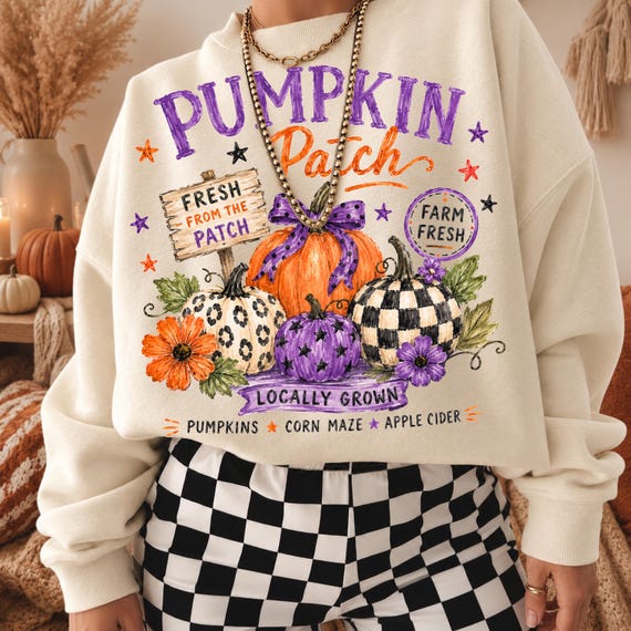 Retro Pumpkin Patch Png, Trendy Fall Sublimation Design, Vintage Autumn Shirt Design, Distressed Fall Png, Farm Fresh Pumpkin Png