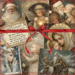 20 biglietti di Natale stampabili di Robot Dreams of Beauty - Possono essere stampati a casa, in una tipografia o caricati online