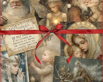 20 Printable Christmas Cards by Robot Dreams of Beauty - May be printed at home, at a print shop, or uploaded online
