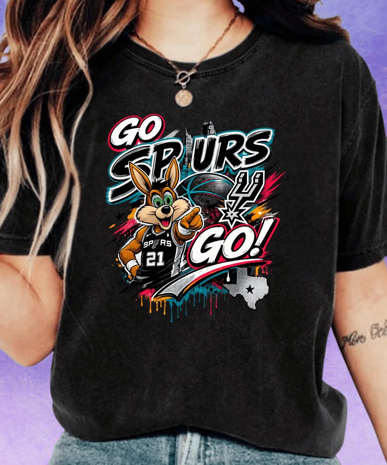 Go Spurs Go PNG, San Antonio Spurs Basketball Fan Design, Wemby Shirt ...