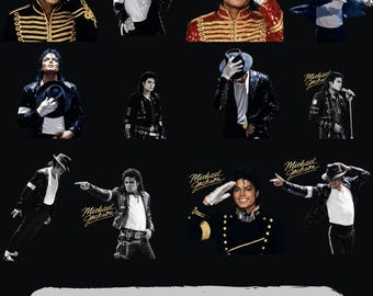 King of Pop 13 PNG-bundel, door Michael Jackson geïnspireerde png, muzieklegende sublimatie uit de jaren 80, digitale download