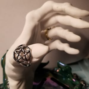 Pentagram Ring-Silver Plated