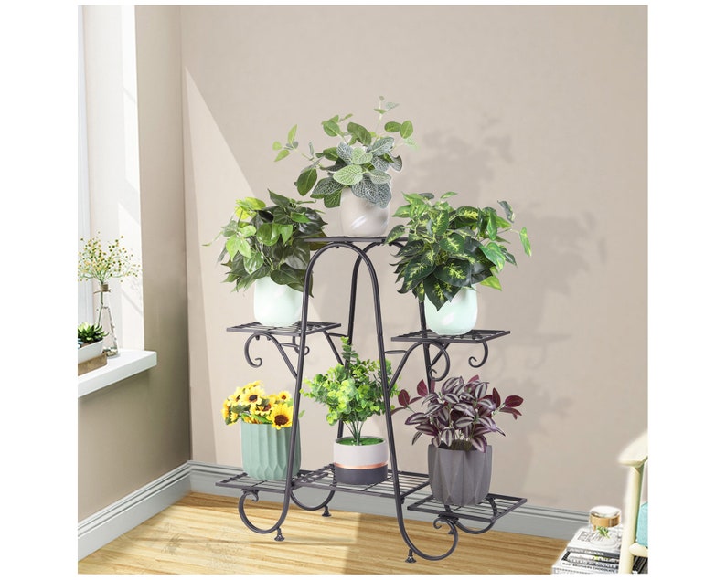 Metal Plant Rack Metal Plant Stand 6 Tiers Plant Stand Multi Etsy