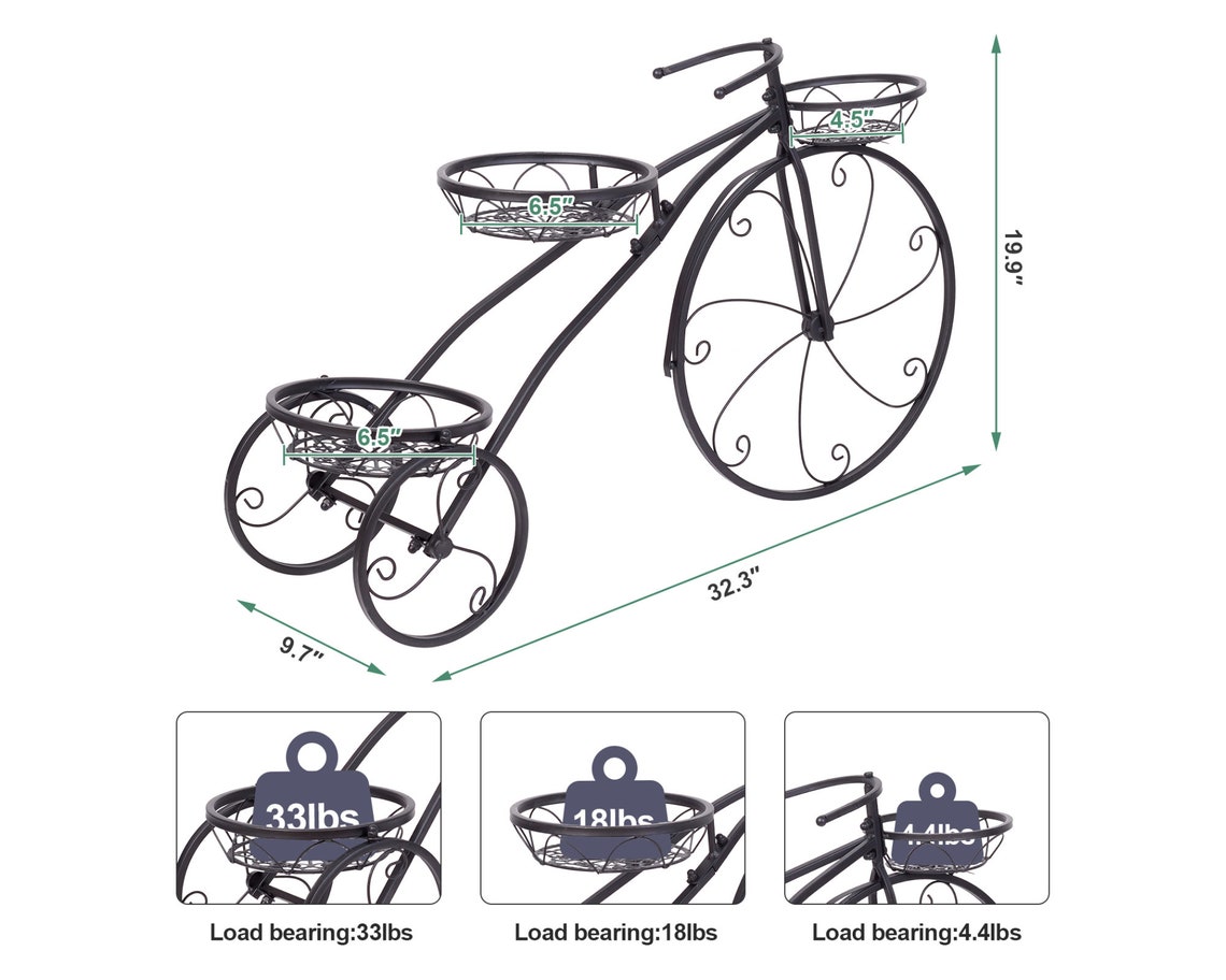 Tricycle Plant Stand Flower Pot Cart Bicycle Plant Holder Etsy