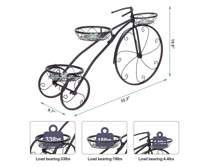 Tricycle Plant Stand Flower Pot Cart Bicycle Plant Holder Etsy