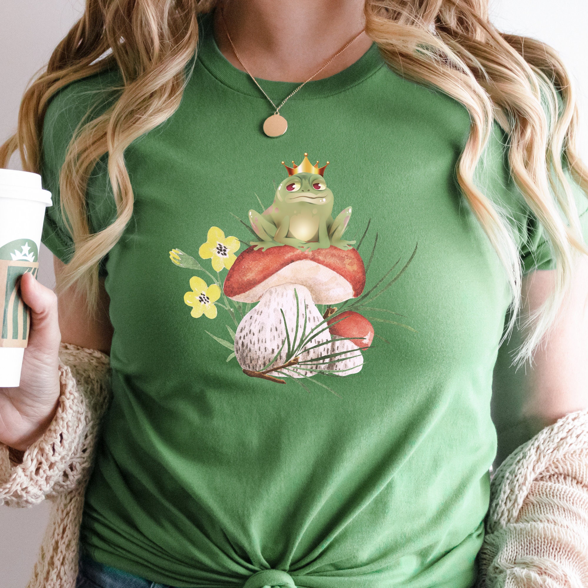 Frog King Mushroom Shirt Mushroom Goblin Core Clothing - Etsy