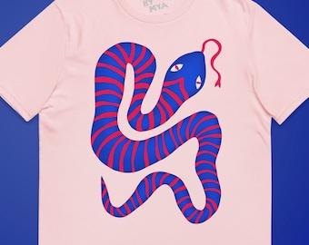 Colorful Snake – 100% Organic Cotton Shirt – Unique Nature-Inspired Tee for Bold and Stylish Look | Reptile, Wildlife, Vibrant Print T-Shirt