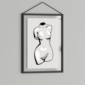 Black & White Sculpture Poster, Female Body Art, Marble Print, Statue Print, Sculpture Art Print, Sculpture Print, Rome Statue, Greek Statue