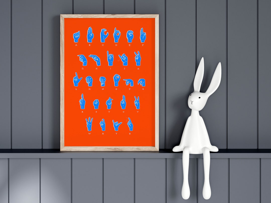 Sign Language Alphabet Poster International Sign IS Art Etsy