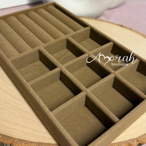 Velvet Jewelry Drawer Inserts Brown