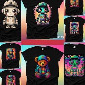 Cute Robot Teddy Bear Baseball Cap Hoodie Funny Animation Toy Cartoon Comic Book Alien Movie High Quality Birthday Gift Boy or Girl UK