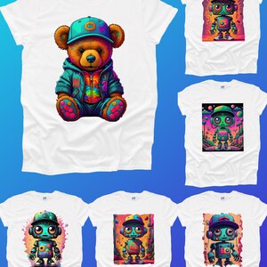 Cute Robot Teddy Bear Baseball Cap Hoodie Funny Animation Toy Cartoon Comic Book Alien Movie High Quality Birthday Gift Boy or Girl UK