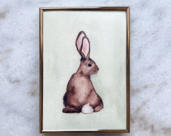 CURIOUS BUNNY | Animal Nursery Art | Farmhouse Art | Easter Art Print | Spring Art Print | Rabbit Art Print | Bunny Art Print