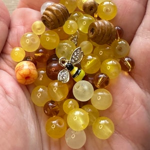 Sweet Bee Bead Mix: Yellow, Brown, Amber Jewelry DIY