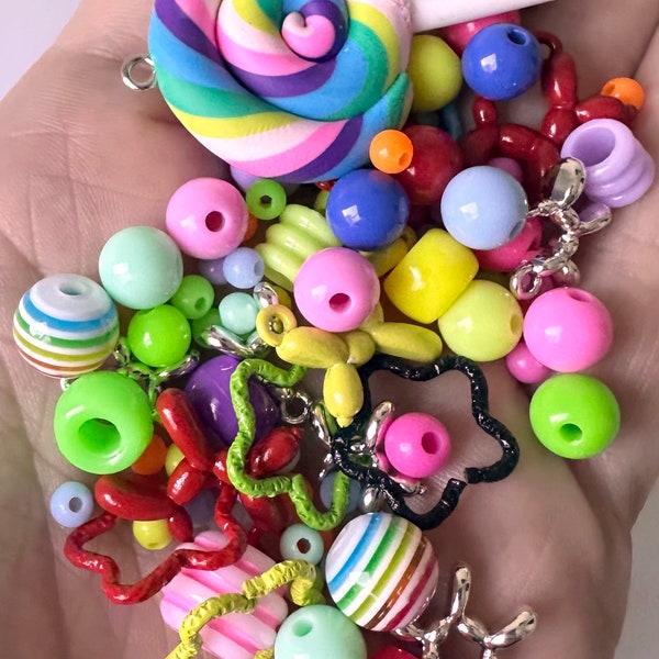 Neon lights bead mix, bead soup, concert beads, rave beads, DIY