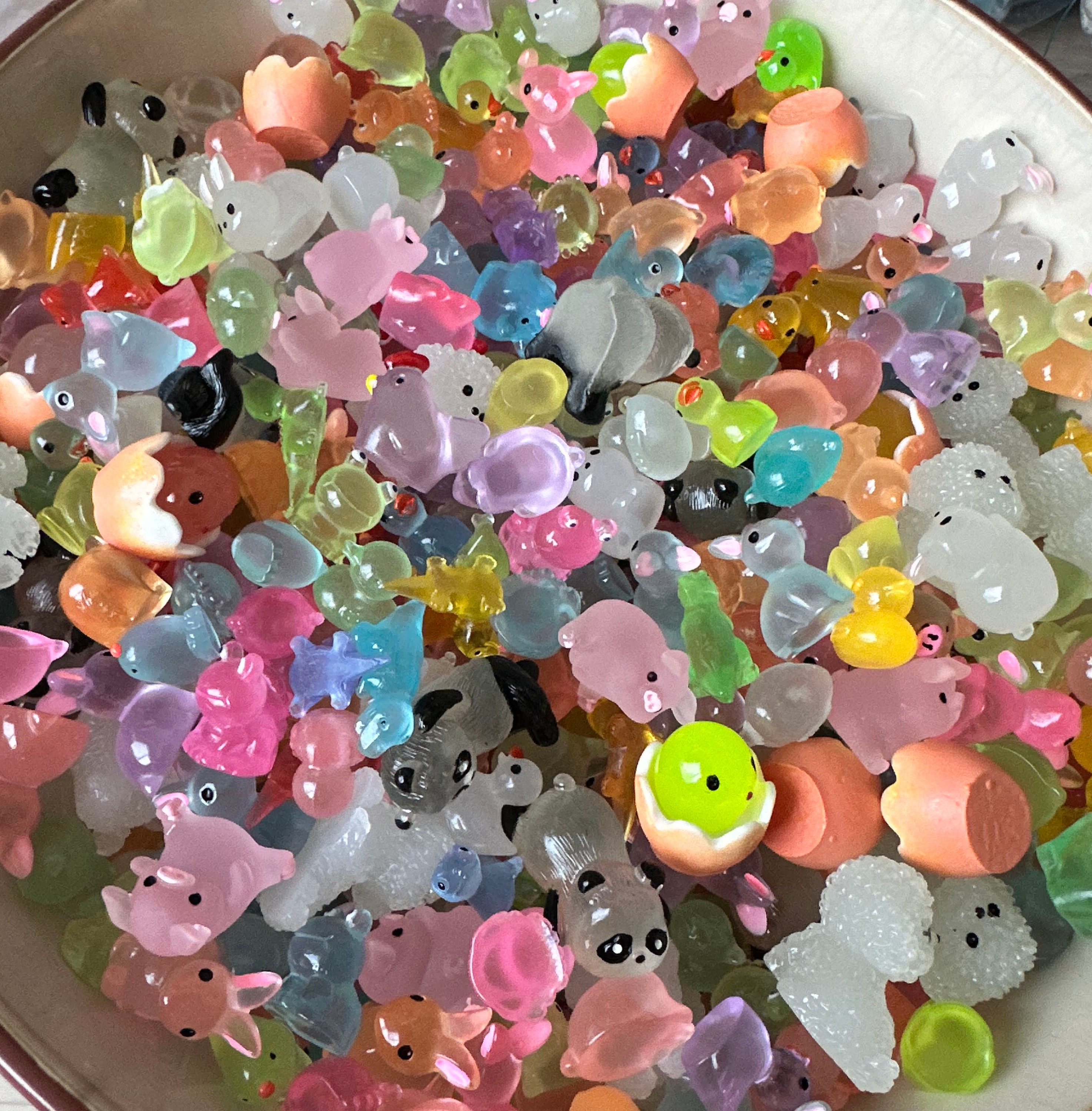 Mini Resin Animals 100 Piece Glow In The Dark Mini Animal Figurines   Resin Fairy Garden Decor Mini Animals Figures To Hide