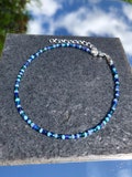 Handmade glass seed bead ankle bracelet, chain, anklet