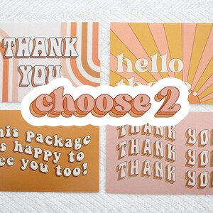 Paquete de 50 insertos de tarjetas de agradecimiento, tarjetas de agradecimiento para pequeñas empresas, tarjetas de agradecimiento retro, embalaje para pequeñas empresas, tarjetas de agradecimiento rosadas