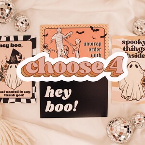 Paquete de 100 insertos de Halloween, tarjetas de agradecimiento para pequeñas empresas, tarjetas de agradecimiento físicas, embalaje comercial de Halloween, espeluznante