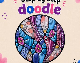 Schritt-für-Schritt-Doodle-Anleitung als PDF zum Ausdrucken – Anfängerfreundliche visuelle Doodle-Aktivität, entspannende kreative Seiten, sofortiger Download