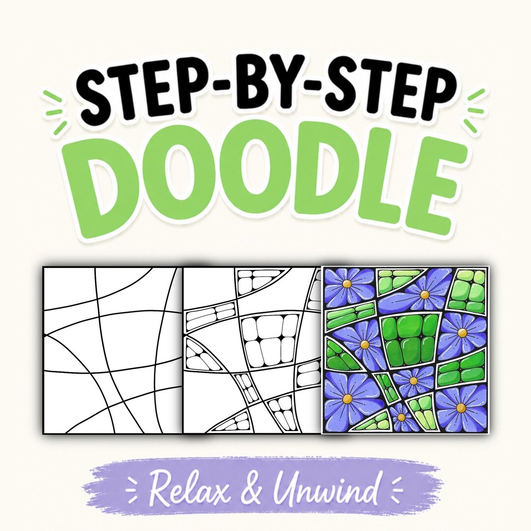 Doodle Pdf Pages Step-by-step Doodle Printable PDF – Beginner Friendly Visual Doodle ...