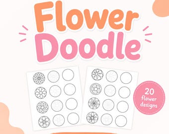 Dibujos para colorear para adultos en formato PDF: 20 mini flores para colorear, dibujo guiado relajante, actividad para aliviar el estrés, descarga instantánea en formato A4 (tamaño carta estadounidense).