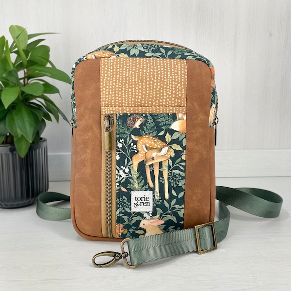 Sunday Sling: Faux Suede Sling Bag with Zipper Pockets PDF Sewing Pattern