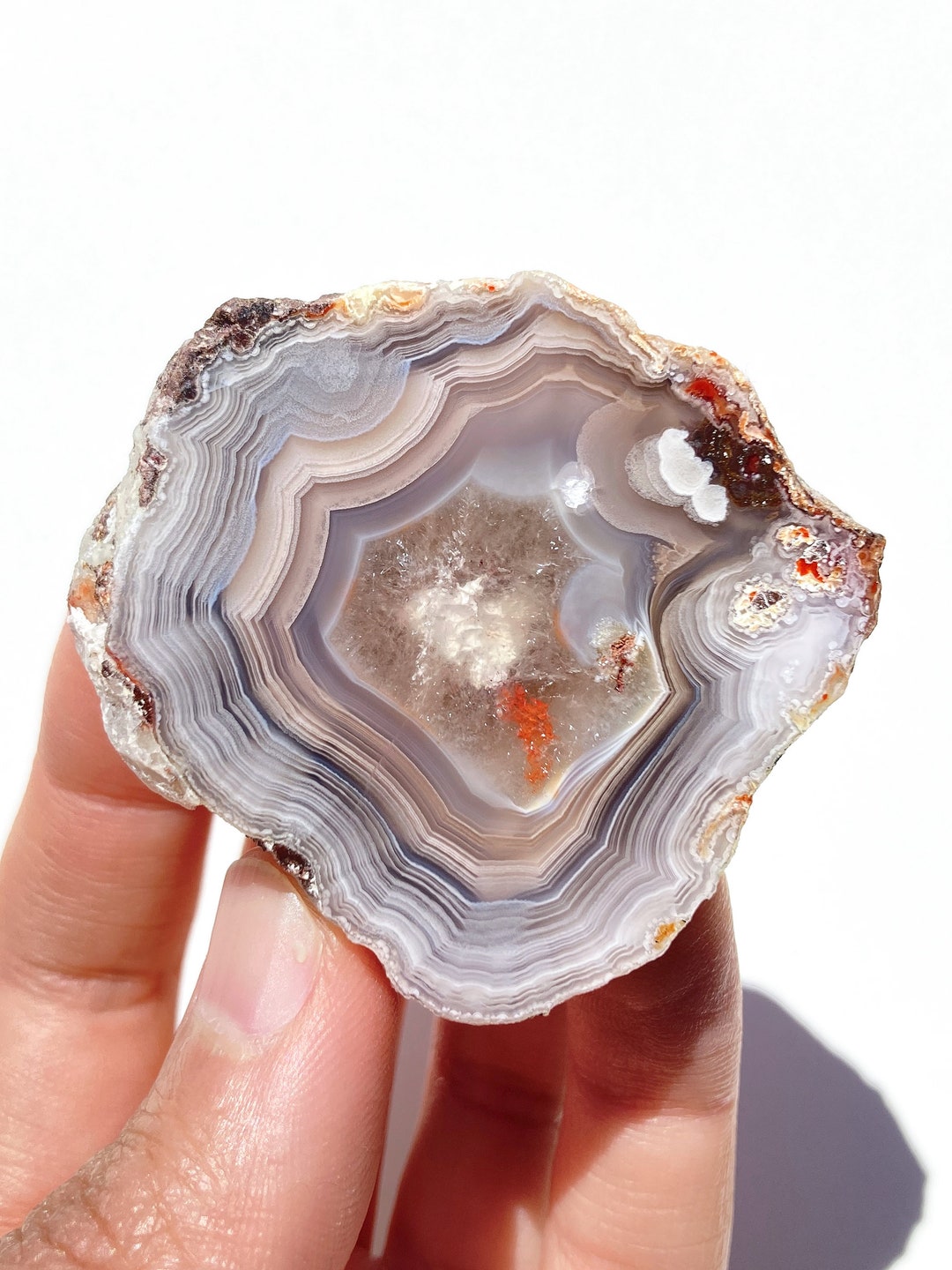 Laguna Agate Polished Specimen — Blue and Sand Parallax - Etsy