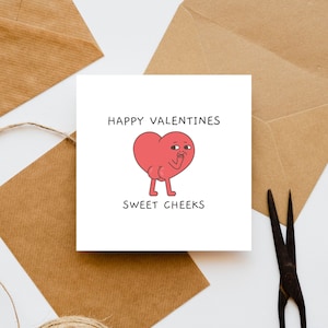 Happy Valentines Sweet Cheeks Greeting Card | Valentines Day