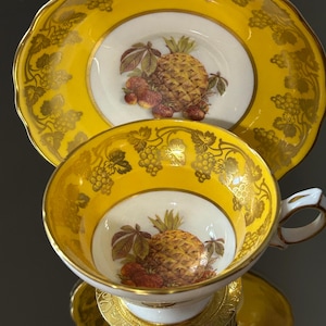 Rare Vintage Hammersley Bone China Yellow Tea Cup & Saucer