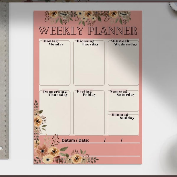 Organisierter Alltag - Printable Weekly Planner - Wochenplaner