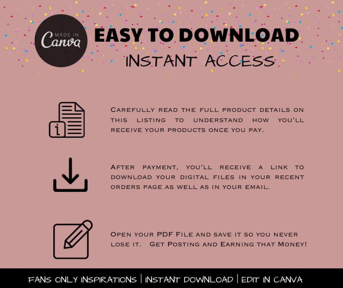 Onlyfans Birthday Templates, Birthday Games, Birthday Brand Kit for