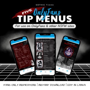 OnlyFans Tip Menu - Gothic Theme - 5 Menu Bundle - OnlyFans Tip Menu Bundle - Fansly Tip Menu - OnlyFans Tip Menu - Goth Aesthetic Menu