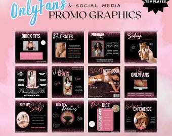 OnlyFans Promo Graphics Templates in Pink and Black, Promo Templates, Social Media Templates, OnlyFans Templates, OnlyFans Content Ideas