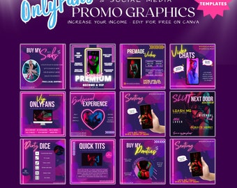 OnlyFans-promografische sjablonen in neon, promosjablonen, sjablonen voor sociale media, OnlyFans-sjablonen, OnlyFans-inhoudsideeën