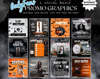Halloween OnlyFans Promo Templates, Social Media Graphics (Digital Download)