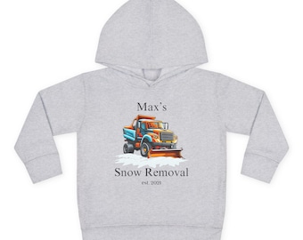 Personalized Toddler Snow Removal Hoodie, Kids Heavy Equipment