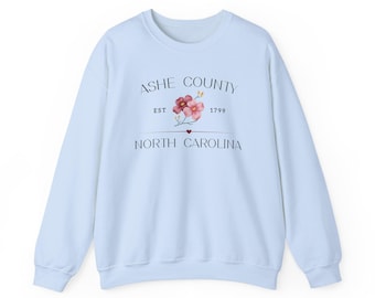 Ashe County North Carolina Dogwood Sweatshirt, Ashe County Apparel, The Coolest Corner Sweatshirt, North Carolina State Flower Sweatshirt