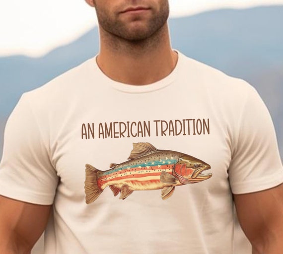 An American Tradition Fishing Short Sleeve Tee, Fishing American