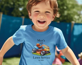 Personalized Toddler Lawn Mower T-Shirt: Custom Kids Gardening Tee