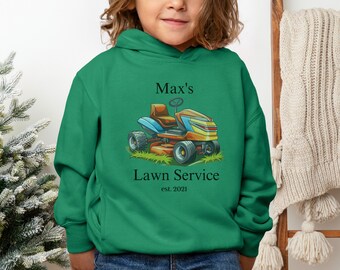 Personalized Toddler Lawn Care Hoodie: Custom Kids Workwear