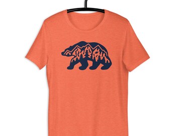 Mountain Bear Graphic Tee: Unisex Cotton Wilderness T-Shirt