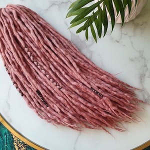 SET Nr. 38 Länge wählen Woll-Dreads Merino-Verlängerungen puderbeigeblonde Dreadlocks DE / se 14"/22"/30" 10-60 Stück Kurz Mittel Lang