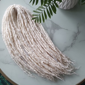 SET Nr. 35 wähle Länge Wolle Dreads Merino Verlängerungen WEISSE Dreadlocks DE/SE 14"/22"/30" 10-60 Stück Kurz Medium Lang