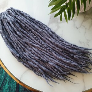 SET Nr. 39 wähle Länge Wolle Dreads Merino Erweiterungen Stahlgrau graue Dreadlocks DE/SE 14"/22"/30" 10-60 Stück Kurz Mittel Lang