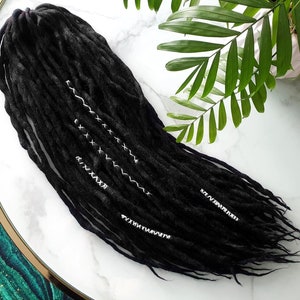 SET Nr. 28wähle Länge Wolle Dreads Merino Verlängerungen tiefschwarz DREADLOCKS DE/SE 14"/22"/30" 10-60 Stück Kurz Medium Lang