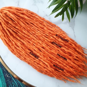 SET No. 86 , choose length Wool dreads merino extensions  light orange  DREADLOCKS DE / se  14&quot;/22&quot;/30&quot; 10-60 pieces Short Medium Long
