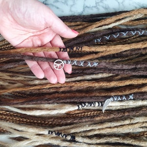 synthetic crocheted dreads extensions  dreadlocks braids boho natural look soft kanekalon brown mix DREADLOCKS DE   22&quot;-24&quot; 10-60 pieces