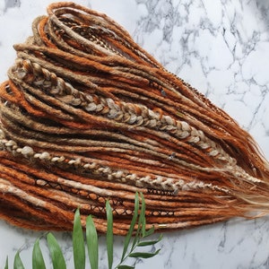 synthetic crocheted dreads extensions  dreadlocks natural look soft kanekalon foxy blonde braids mix DREADLOCKS DE   22"-24" 10-60 pieces